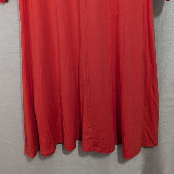 Agnes & Dora 3/4 Sleeve Swing Tunic Red Dress Size SMALL Pockets Lagenlook - Picture 13 of 14